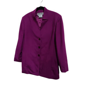 Carlisle Wool Cashmere Angora Blend Coat Blazer with Side Pockets in Fuchsia